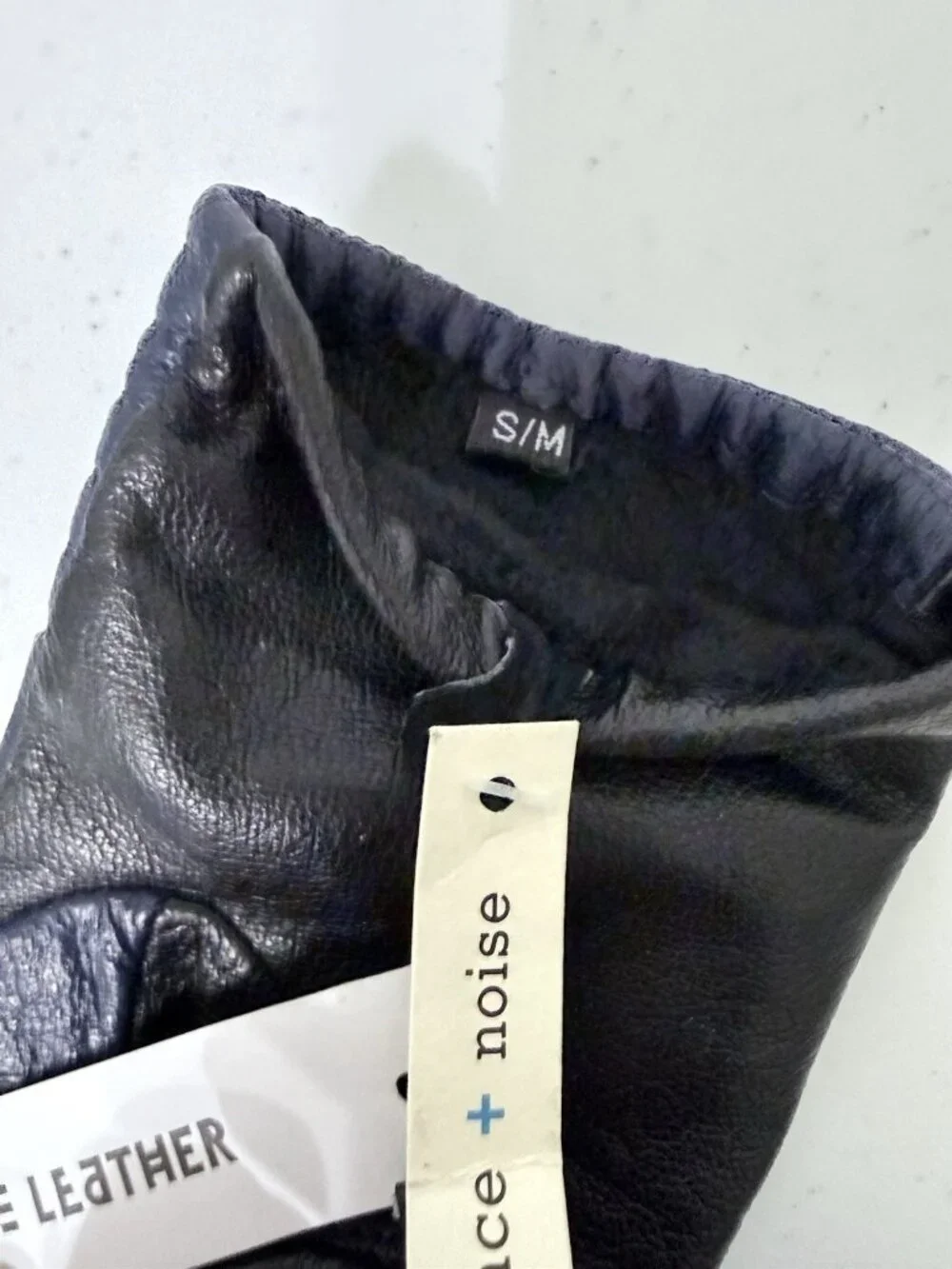 Urban Outfitters Silence + Noise Leather Women's Gloves Size SM Blue & Black NEW